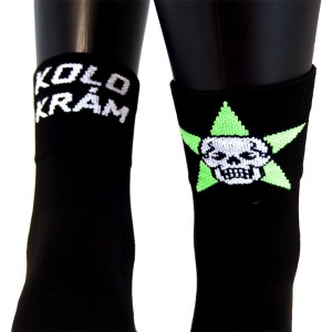 Ponožky KOLOKRÁM  HVĚZDA Black/Green 2 (1)