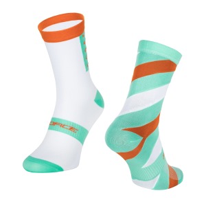 Ponožky FORCE Slanted bielo-zelené L-XL