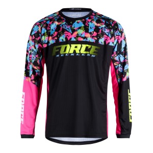 Dres FORCE RECKLESS dlouhý rukáv černo-růžovo-fluo 1