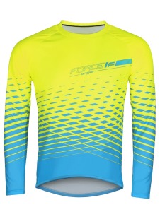 Dres FORCE MTB ANGLE dlhý rukáv fluo-modrý