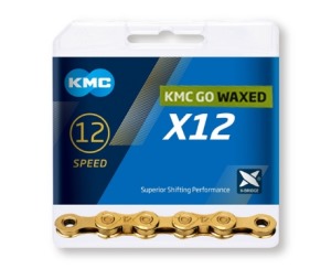 Reťaz KMC X12 Gold Ti-N Waxed 12s 126 článkov