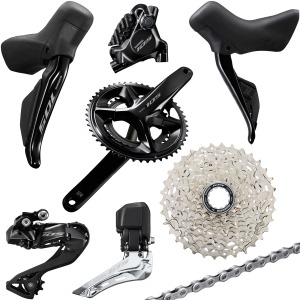 Sada SHIMANO 105 R7100 Di2 Black 12s 50/34