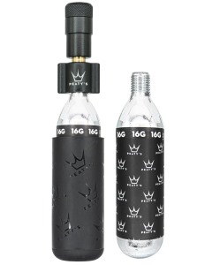 Pumpa PEATY'S CO2 + Bombičky 2KS Road &amp; Gravel 16G Black