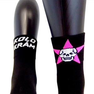 Ponožky KOLOKRÁM  HVĚZDA Black/Pink 2 (1)