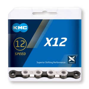 Reťaz KMC X12 Silver/Black 12s