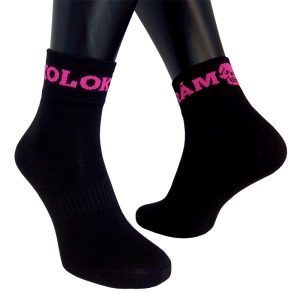 Ponožky MOOSE Kolokrám černé/růžová