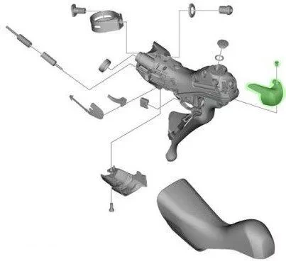 Krytka páky shimano so skrutkou ľavá pre páku st-r8020