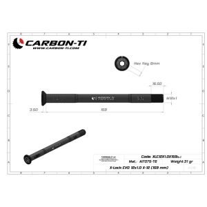 Zadní pevná osa CARBON-TI X-Lock Evo 12x1.0 X-12 (159 mm) Black 1 (1)
